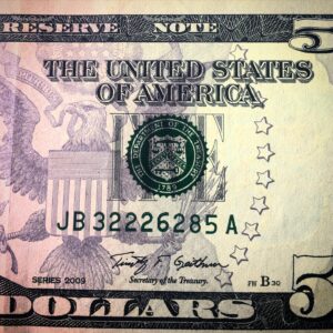 5 dollar bill for sale